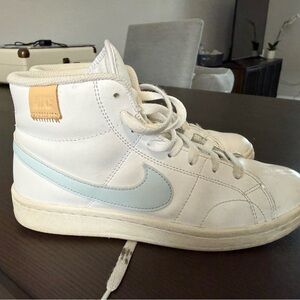 Nike White and Pale Blue High-Tops